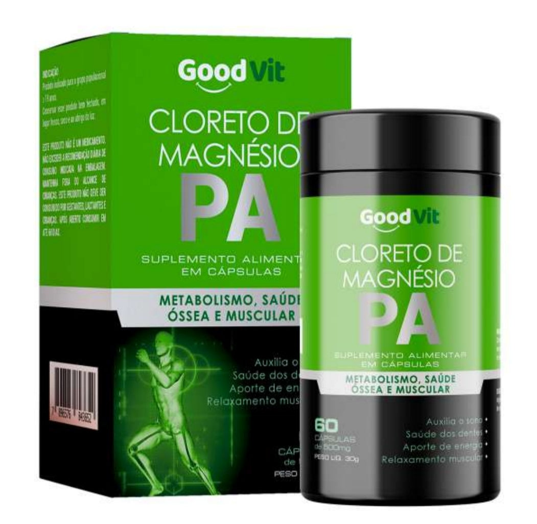 Cloreto de Magnésio P.A 500mg C/60 Cápsulas - Good Vit