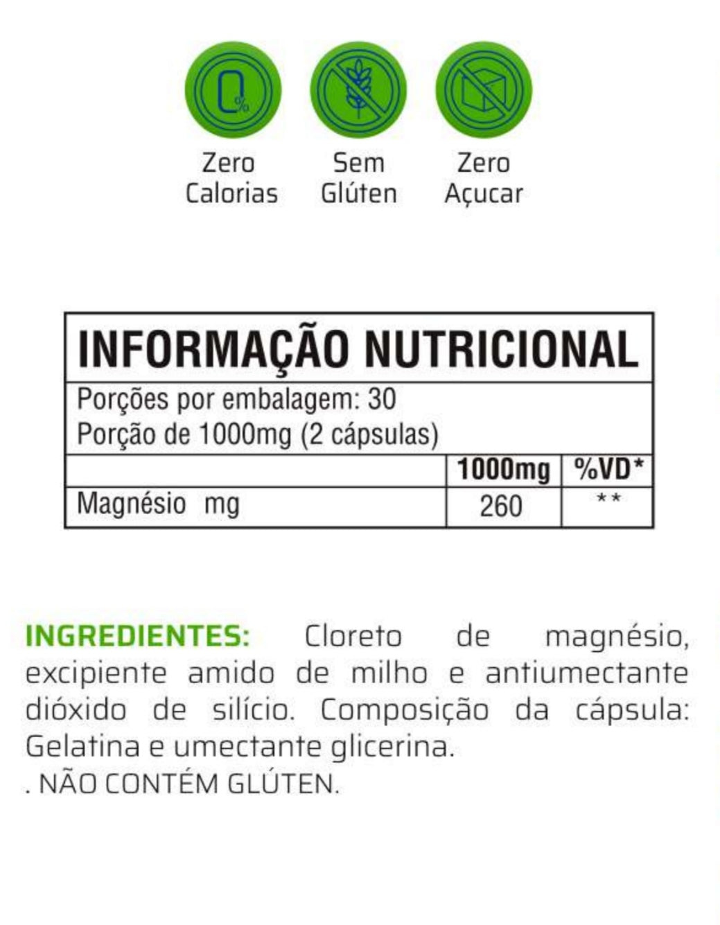 Cloreto de Magnésio P.A 500mg C/60 Cápsulas - Good Vit