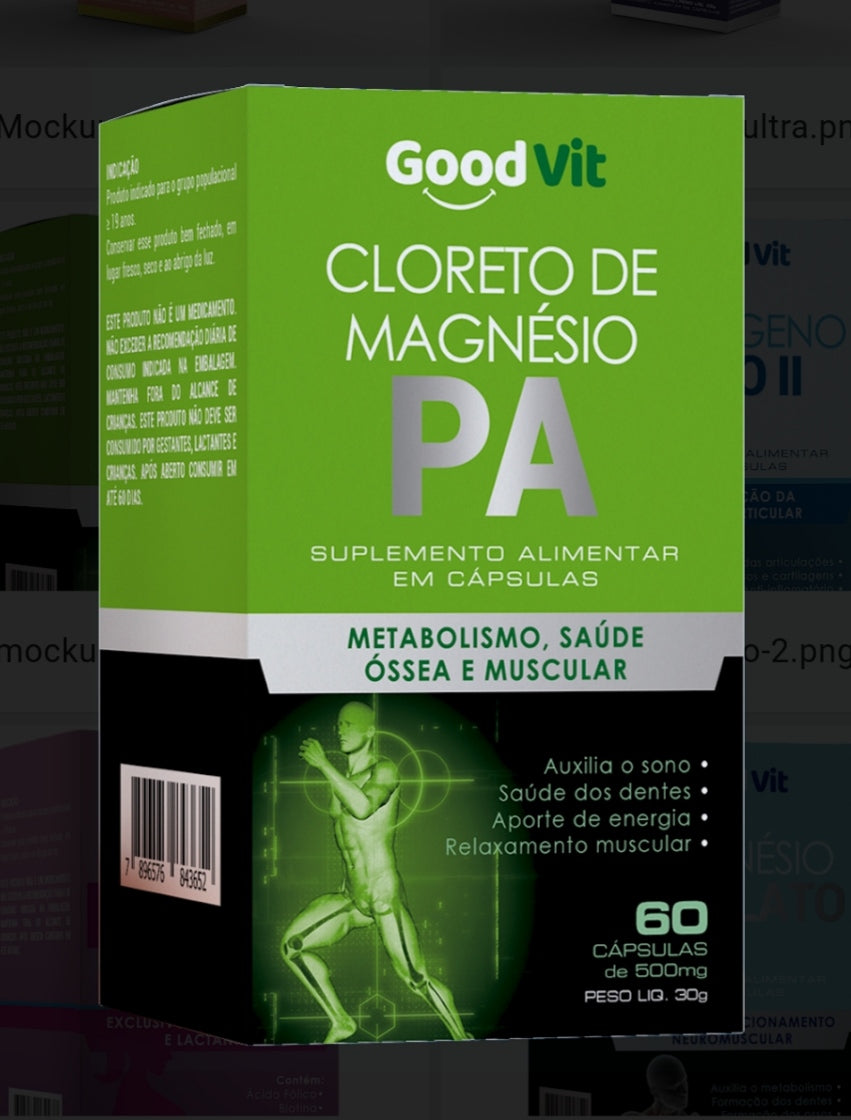 Cloreto de Magnésio P.A 500mg C/60 Cápsulas - Good Vit