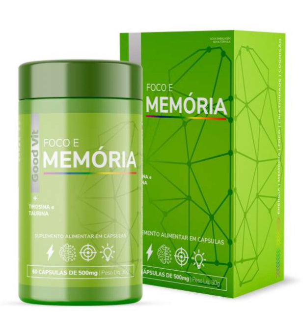 Foco e Memória 500mg c/60 Cápsulas - Good Vit