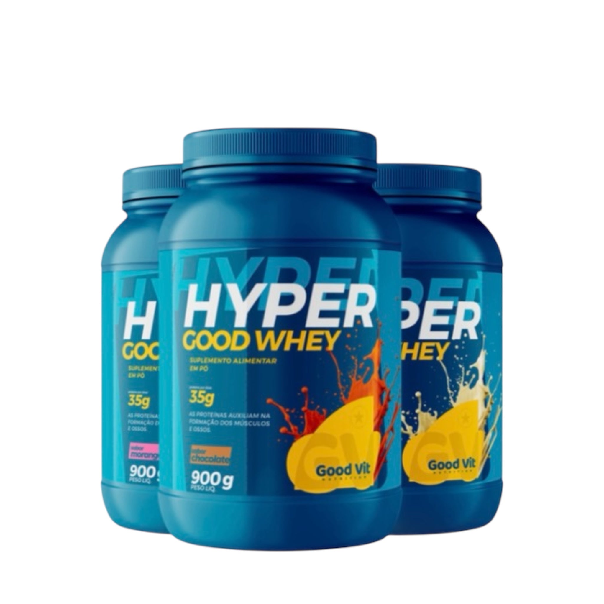 Kit Hyper Whey Creatina e Cafeina.