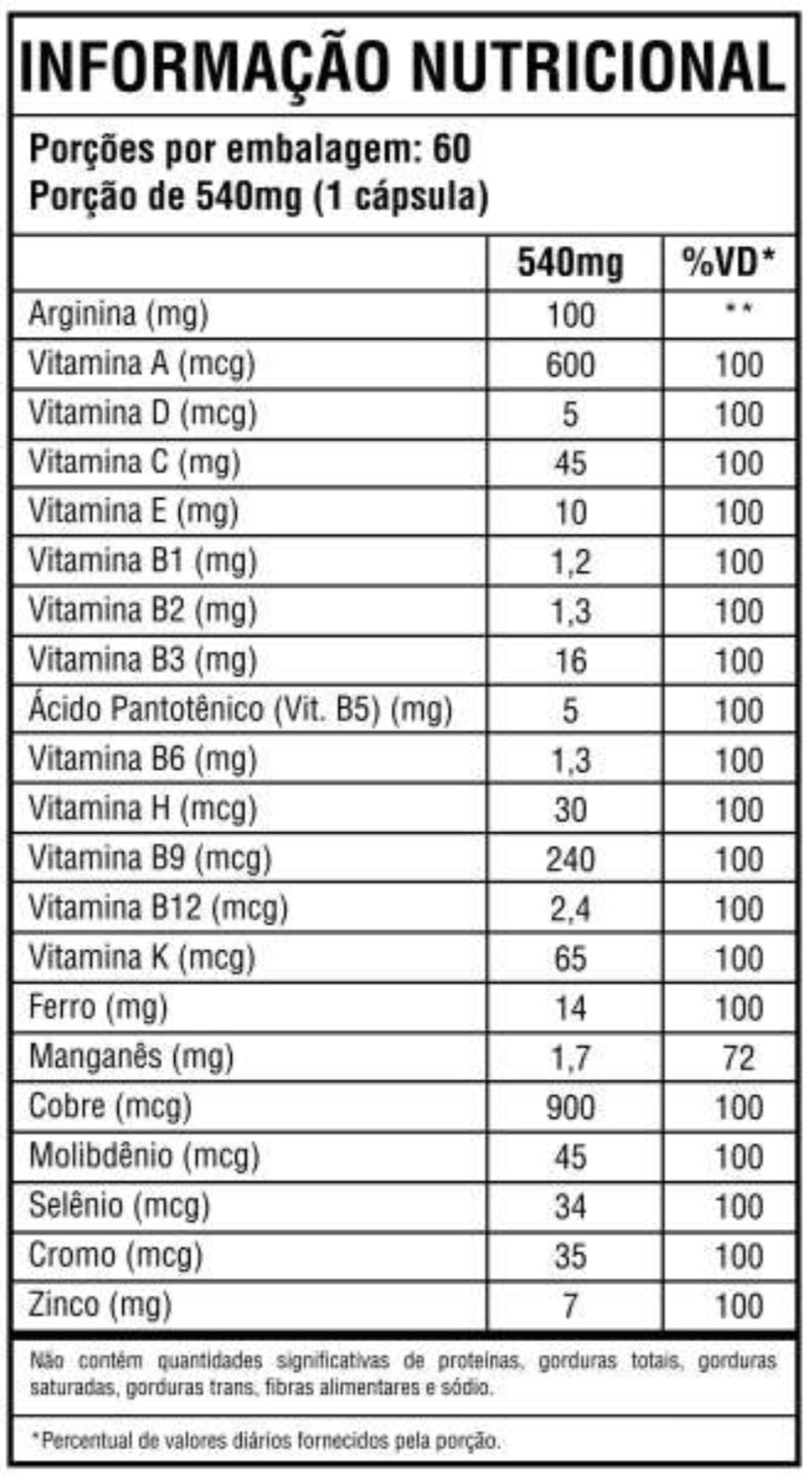 Vitaminas A-Z Homem C/60 Cápsulas - Good Vit