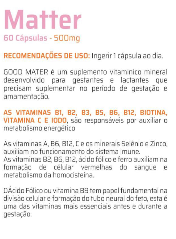 Good Mater 500mg C/60 Cápsulas - Good Vit