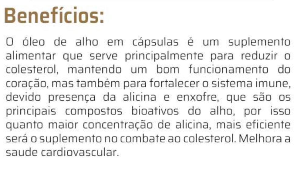 Óleo de Alho C/60 Cápsulas - Good Vit