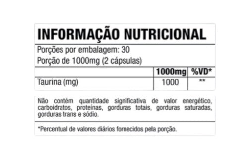 Taurina Pura 1000mg C/60 Cápsulas