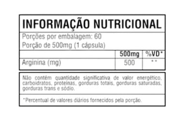 L-Arginina 500mg c/60 Cápsulas - Good Vit