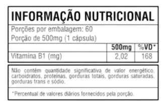 Vitamina B1 Good Vit c/60 Cápsulas - Good Vit