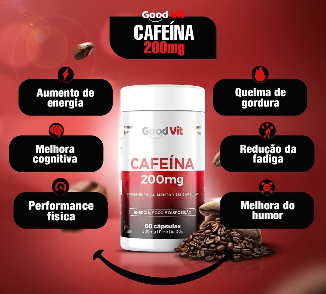 Cafeína 200mg C/60 Cápsulas - Good Vit