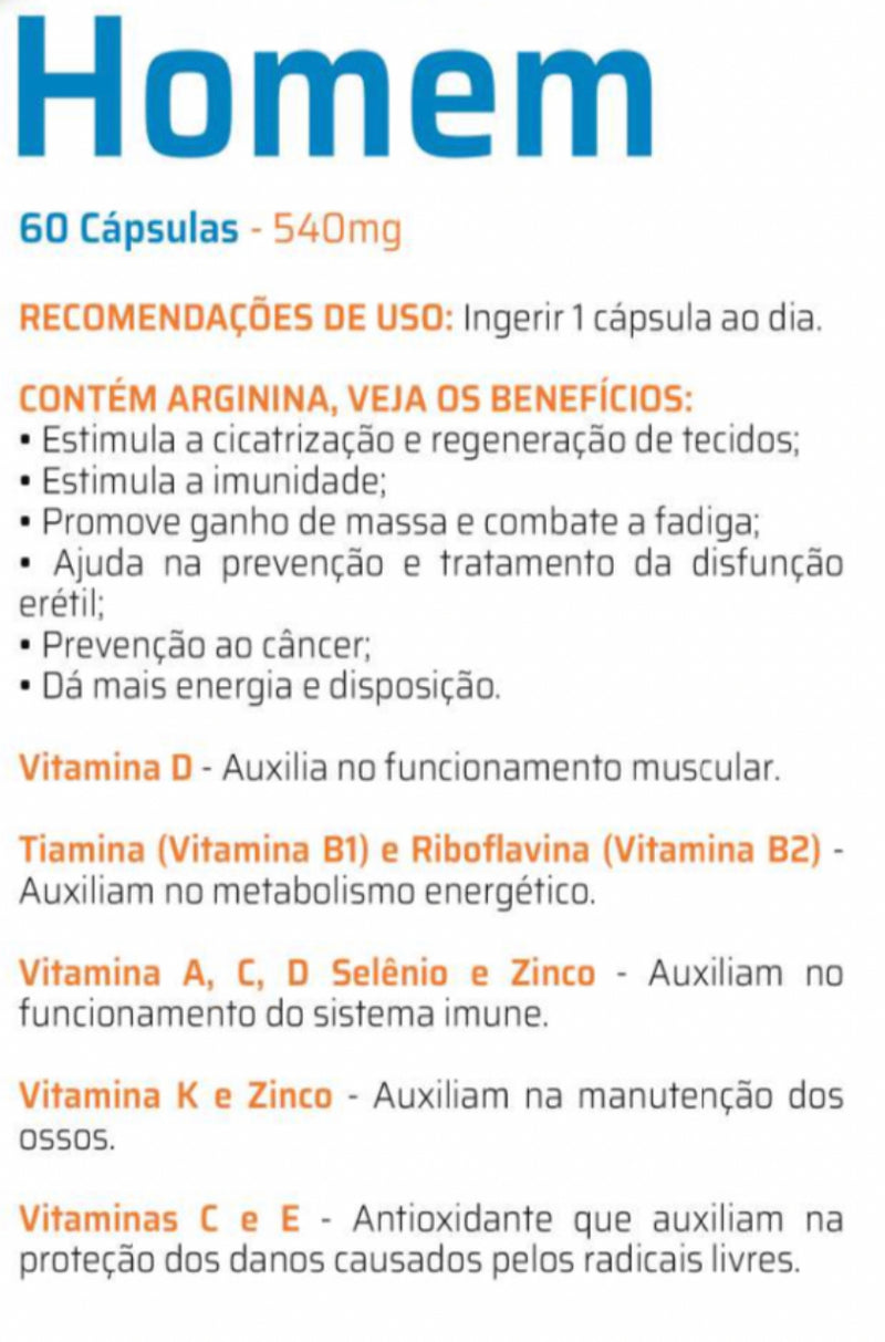 Vitaminas A-Z Homem C/60 Cápsulas - Good Vit