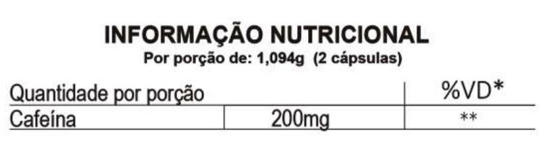 Cafeína 200mg C/60 Cápsulas  Good Vit