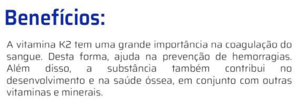 Vitamina K2 C/60 Cápsulas - Good Vit
