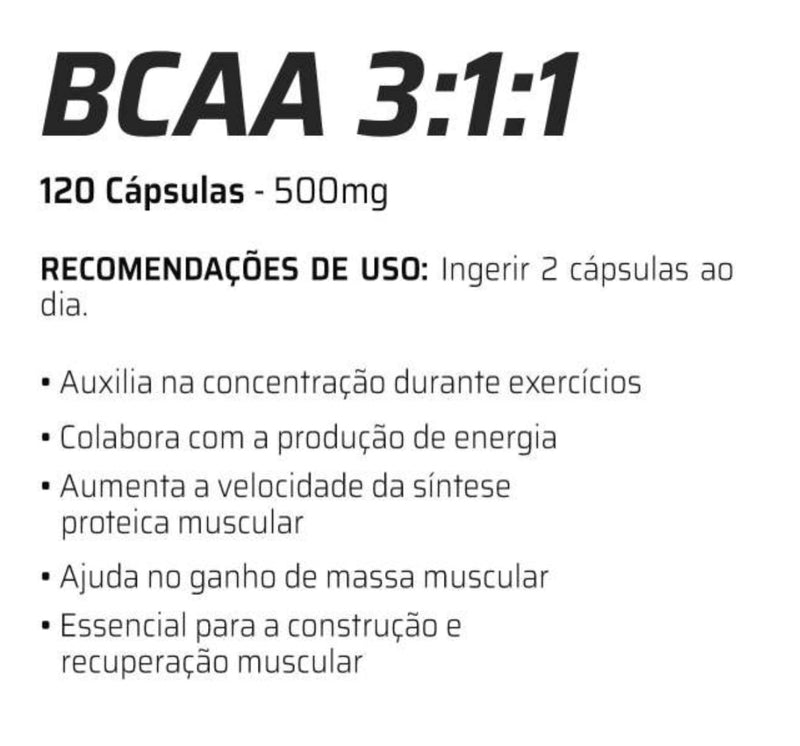 BCAA 3:1:1 C/120 Cápsulas  Good Vit