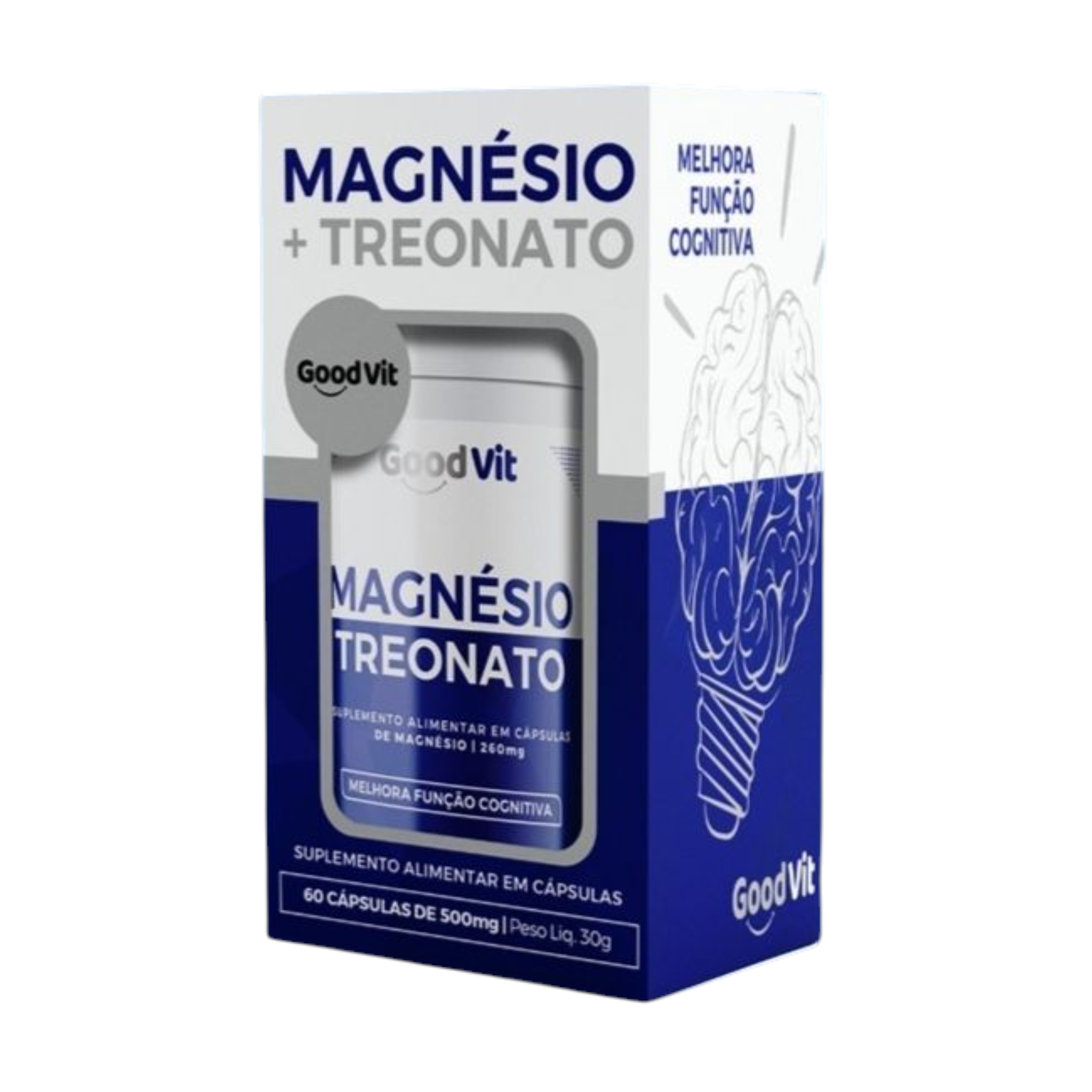 Magnésio Treonato 500mg C/60 Cápsulas - Good Vit