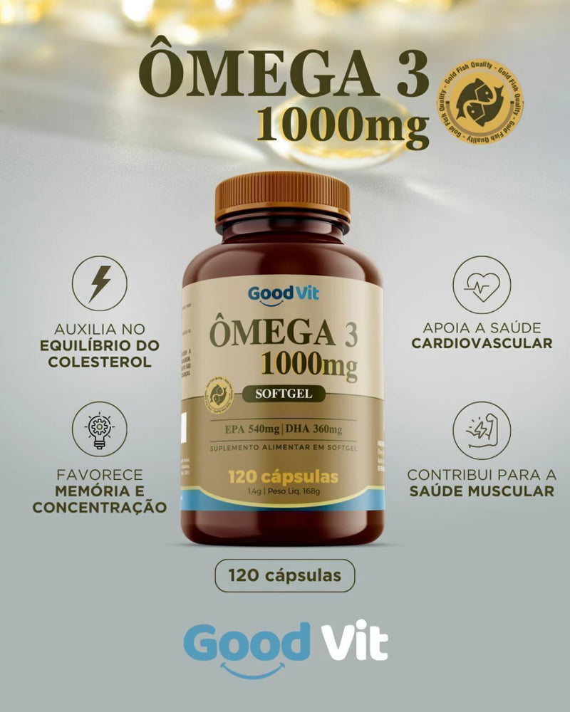 Ômega 3 EPA 540mg / DHA 360mg C/120 Cápsulas