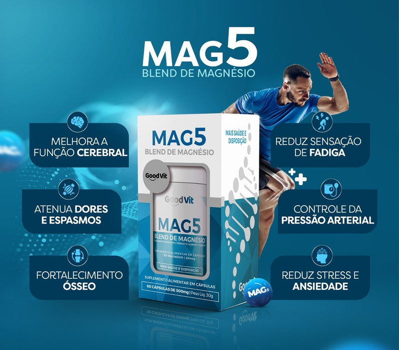 Mag5 Blend de Magnésio c/60 Cápsulas - Good Vit